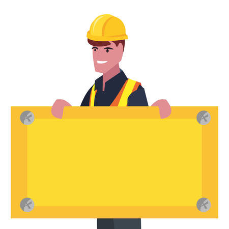 construction worker board vector illustration design imageのイラスト素材
