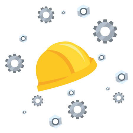helmet and gears tool vector illustration designのイラスト素材