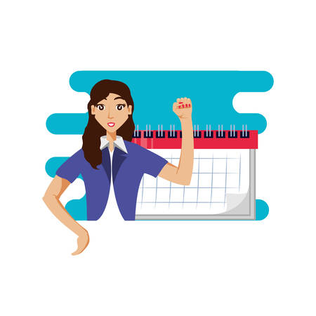 business woman elegant with calendar reminder vector illustration designのイラスト素材