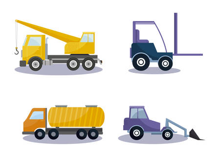 under construction vehicles icons vector illustration designのイラスト素材