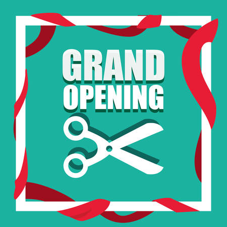 commercial grand opening scissors vector illustration designのイラスト素材