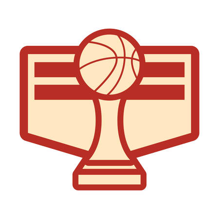 trophy ball basketball sport award vector illustrationのイラスト素材