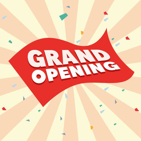 commercial grand opening advertising vector illustration designのイラスト素材