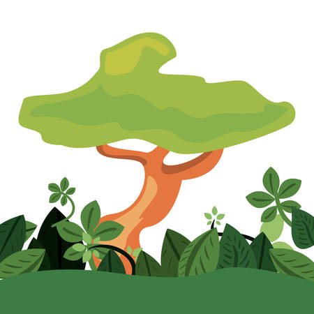 tree leaves foliage nature flora vector illustrationのイラスト素材