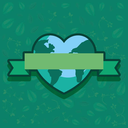 world shaped a heart happy earth day vector illustrationのイラスト素材