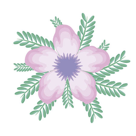 beautiful flower with leafs vector illustration designのイラスト素材
