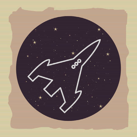 rocket spaceship cosmos cartoon vector illustration designのイラスト素材