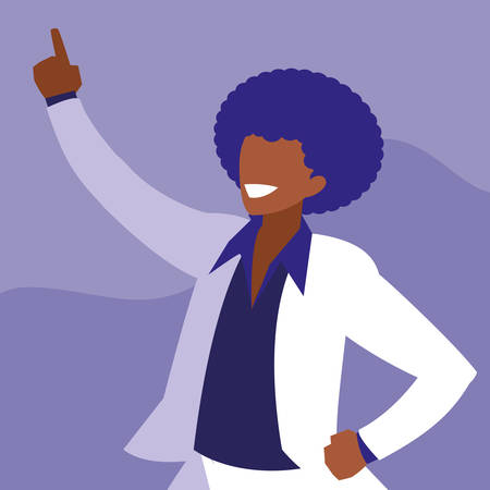 man black dancing avatar character vector illustration designのイラスト素材