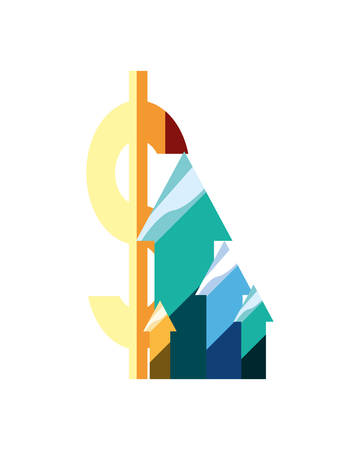 chart arrows increase dollar symbol vector illustrationのイラスト素材