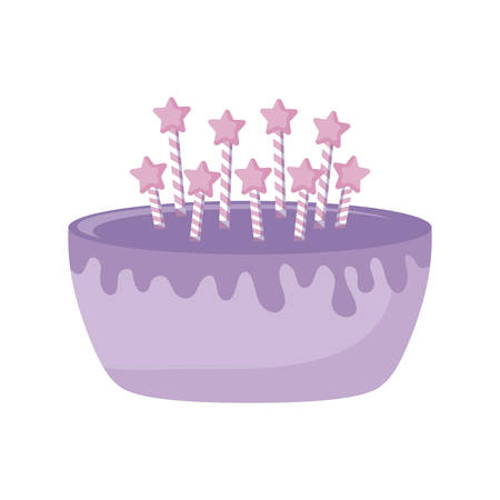 sweet cake with candles isolated icon vector illustration designのイラスト素材