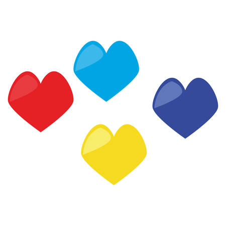 colored hearts love on white background vector illustrationのイラスト素材
