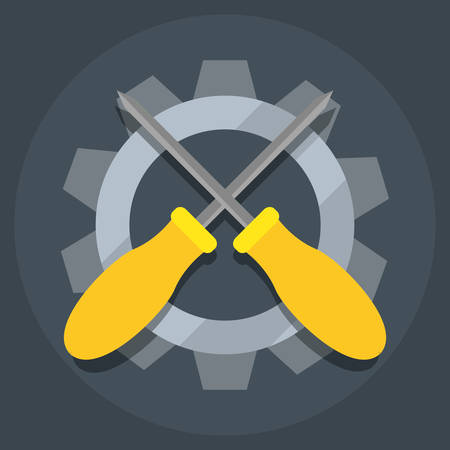 gear screwdrivers tools labour day vector illustrationのイラスト素材