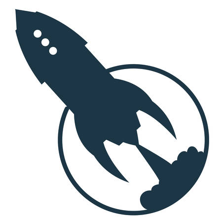 launching rocket spaceship travel explorer vector illustrationのイラスト素材
