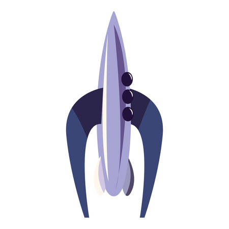 rocket spaceship exploration on white background vector illustrationのイラスト素材