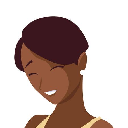 beautiful black woman character vector illustration designのイラスト素材