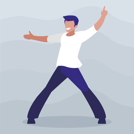 young dancer disco style character vector illustration designのイラスト素材