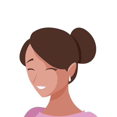 beautiful yyoung woman character vector illustration designのイラスト素材