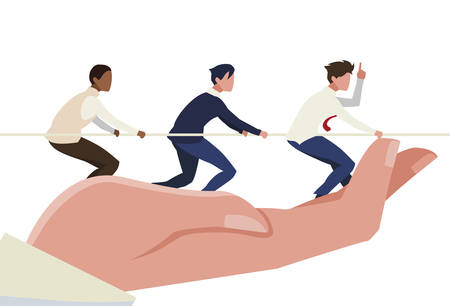 hand lifting teamwork pulling rope vector illustration designのイラスト素材