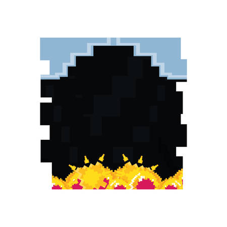 video game pixelate scene vector illustration designのイラスト素材