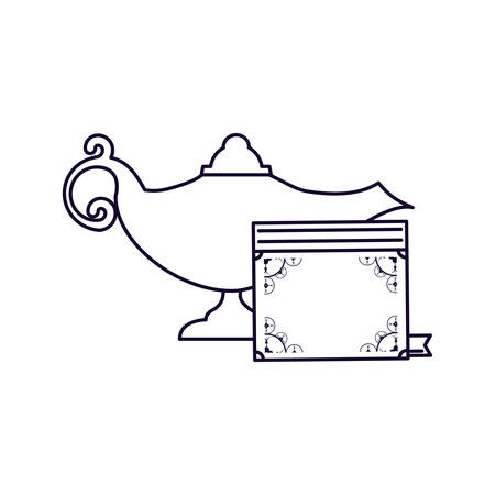 koran book with teapot ramadan kareem vector illustration designのイラスト素材