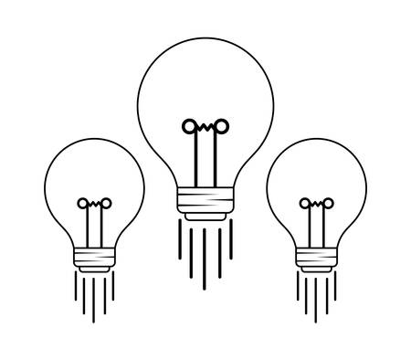 set of light bulbs isolated icon vector illustration designのイラスト素材