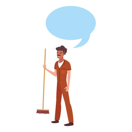 street sweeper profession labour day vector illustration designのイラスト素材