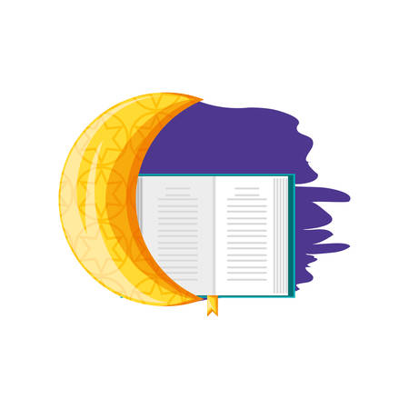 koran book at night ramadan kareem vector illustration designのイラスト素材