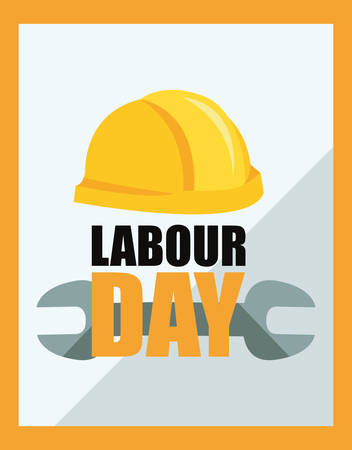 helmet wrench tool labour day vector illustrationのイラスト素材