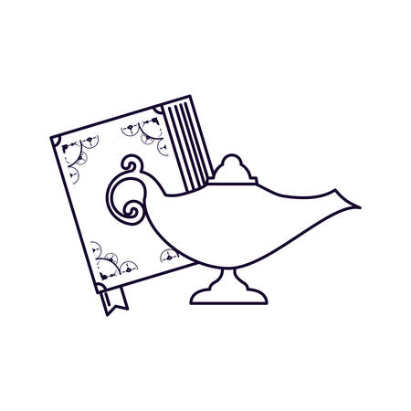 koran book with teapot ramadan kareem vector illustration designのイラスト素材