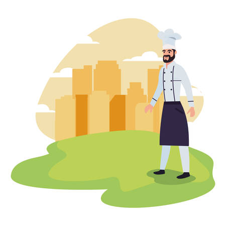 chef man profession labour day vector illustration designのイラスト素材