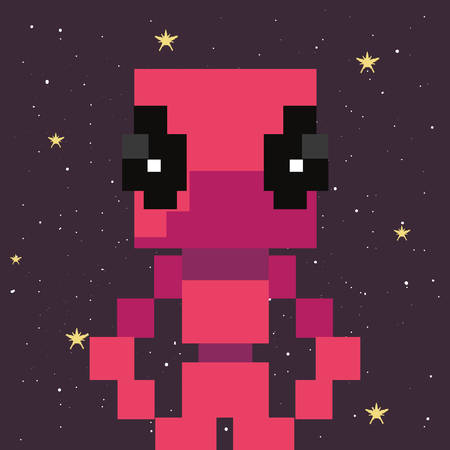 invaders character video game retro vector illustrationのイラスト素材