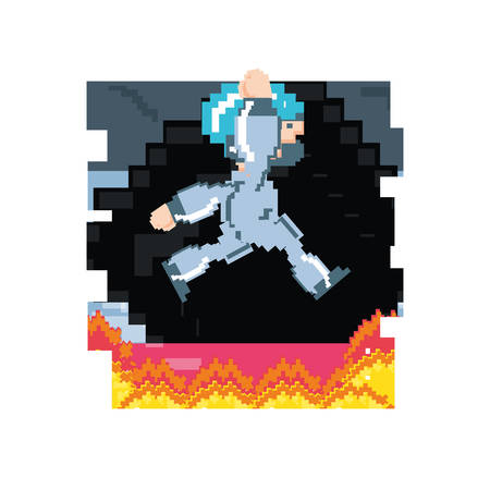 video game avatar pixelated vector illustration designのイラスト素材