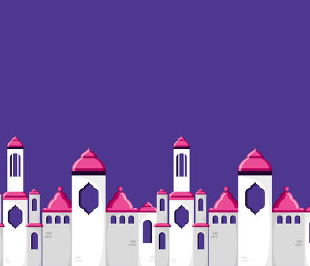 mosque castle ramadan kareem vector illustration designのイラスト素材