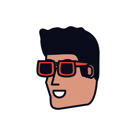 head of young man with sunglasses vector illustration designのイラスト素材