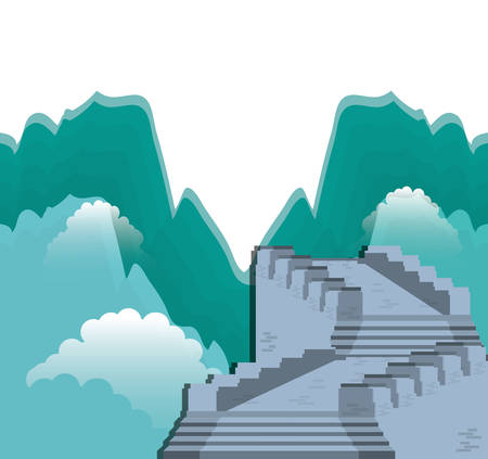 chinese wall isolated icon vector illustration designのイラスト素材