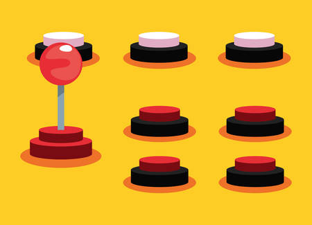 joystick buttons video game retro vector illustrationのイラスト素材