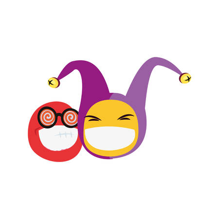 emoji face april fools day vector illustrationのイラスト素材