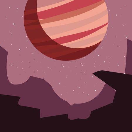 planet space galaxy astronomy vector illustration designのイラスト素材