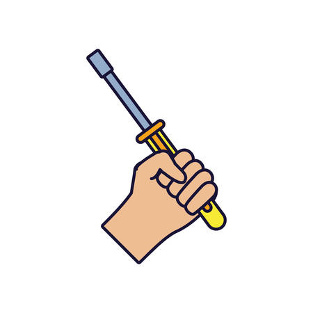 hand with screwdriver tool isolated icon vector illustration designのイラスト素材