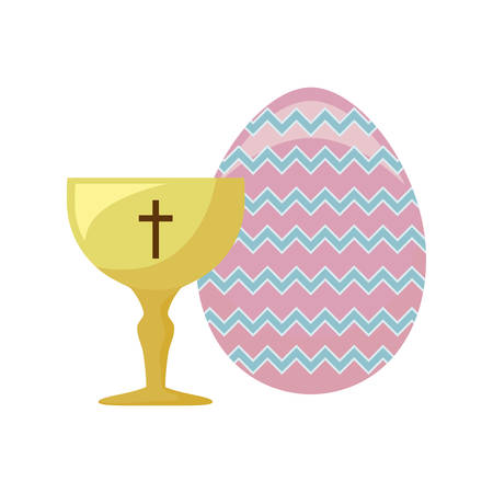 chalice sacred with egg of easter vector illustration designのイラスト素材
