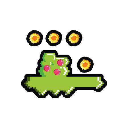 video game pixelated bush with coins vector illustration designのイラスト素材