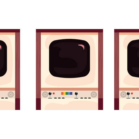 arcade machine video game retro collection vector illustration designのイラスト素材