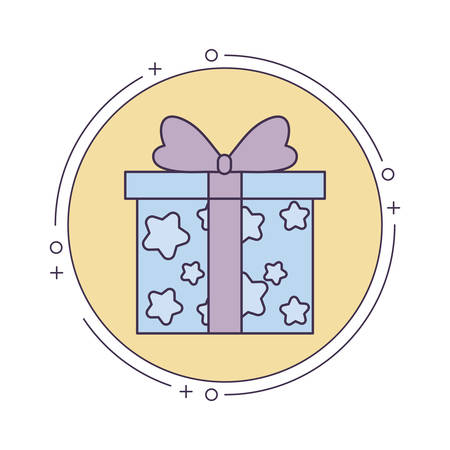 gift box present in frame circular vector illustration designのイラスト素材