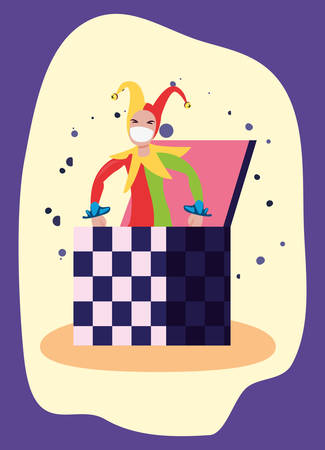 april fools day jack in the box vector illustrationのイラスト素材