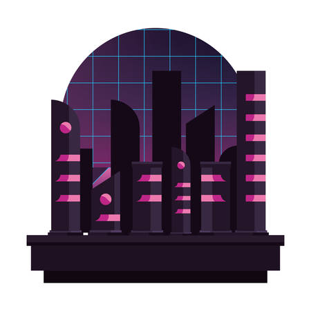 futuristic building abstract modern style vector illustrationのイラスト素材