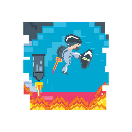 video game avatar pixelated vector illustration designのイラスト素材