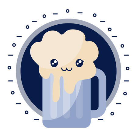 beer drink kawaii character vector illustration designのイラスト素材