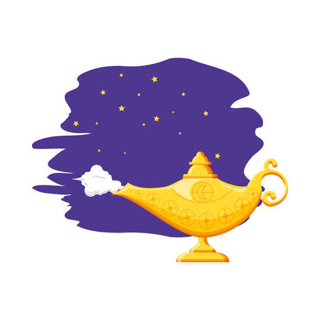 teapot lamp at night ramadan kareem vector illustration designのイラスト素材