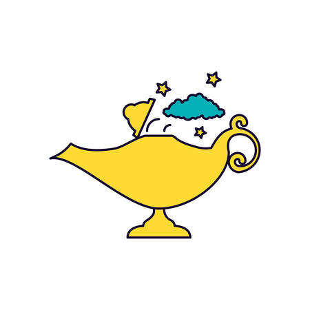 teapot lamp ramadan kareem vector illustration designのイラスト素材