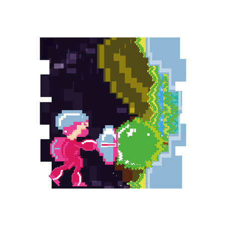 video game avatar pixelated vector illustration designのイラスト素材